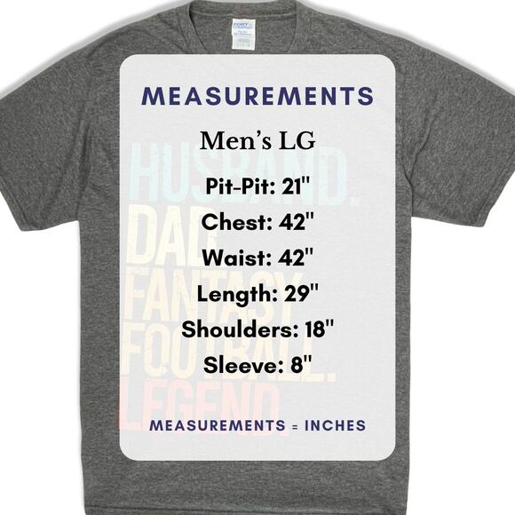 Fantasy Football Legend Tee Men’s L Gray Funny Dad Graphic T-Shirt - Picture 5 of 7